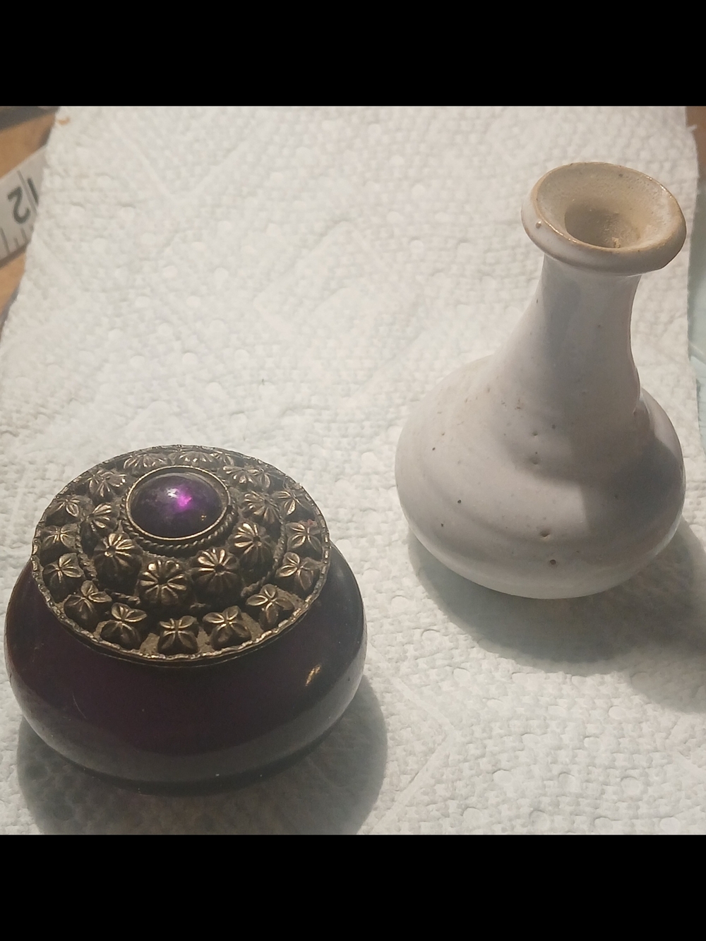 Purple Ring Jar And Vase, 2 Minatures/1 Price